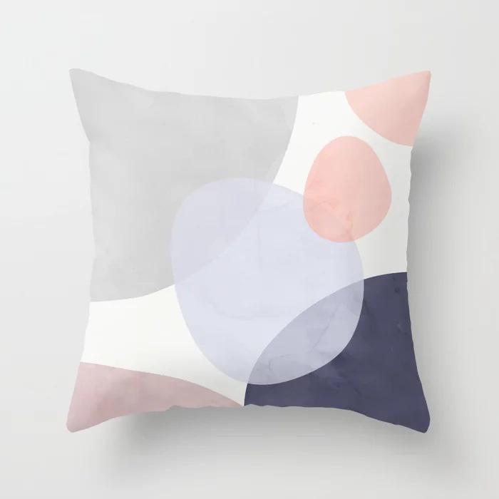 45X45CM Printed Panel Geometric Pillow Modern Minimalist  Office Cushion Cover Polyester
