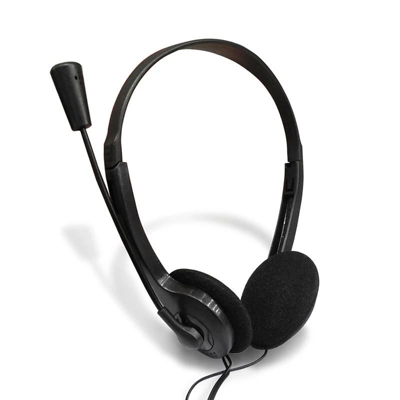 3.5mm Wired Headsets with Mic Operator Headphones Noise Reduction Earphone Adjustable Headband for Operator School Student