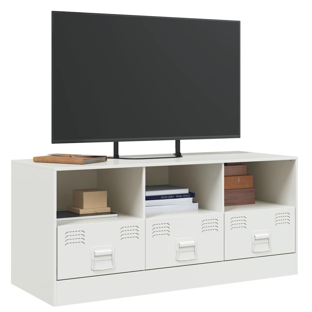Vidaxl Szafka Pod Telewizor, Biała, 99X39X44 Cm, Stalowa