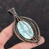 Larimar Pendant Copper Wire Wrapped Pendant Unique Style Pendant Handmade Genuine Gemstone Pendant Copper Wire Wrap Jewelry Anniversary Gift