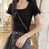 Fashion Squre Collar T Shirt Tank Top Solid Crop Tops Women Camis Summer Casual Camisole Lady Tshirt