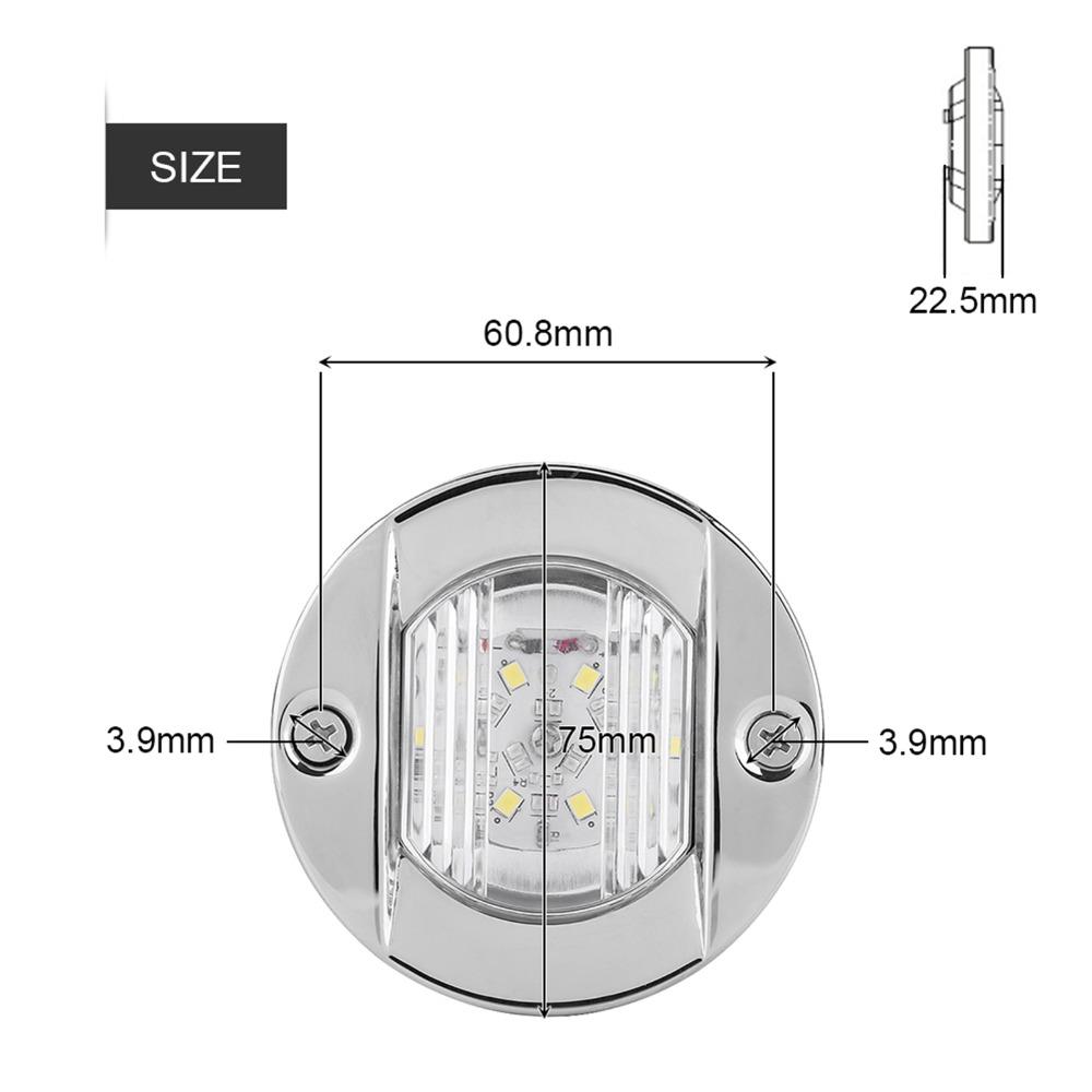 12V Marine Boat Light 304 Stainless Steel Housing Stern Light LED Navigation Light  Boat Transom