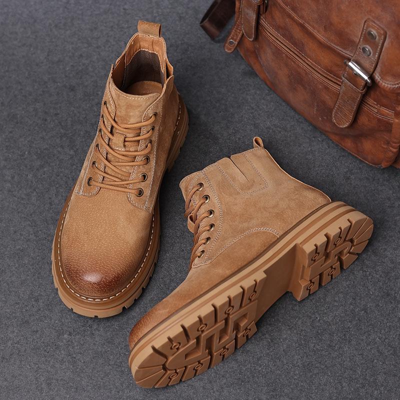 2024 Autumn Men's High-Top Casual Leather Retro Desert Boots - British Style