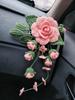 High Quality Car Hanging Decoration Crocheted Bouquet Charm Pendant Knitted Flower Car Interior Accessories Finished Product