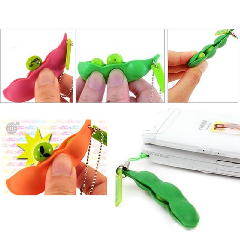 Fun Beans Squishy Toys Pendants Anti Stress Ball Squeeze Funny Gadgets