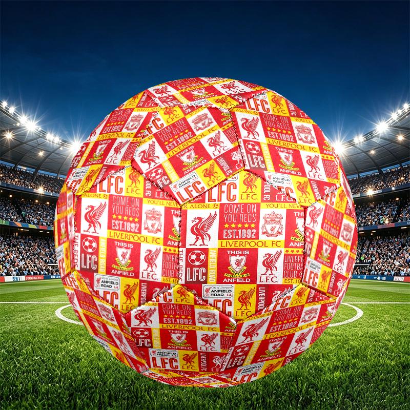 Liverpool F.C Print Size 5 Soccer Ball, PU Wear Resistant Football for Match Training and Daily Practice, Birthday Gift for Soccer Fans