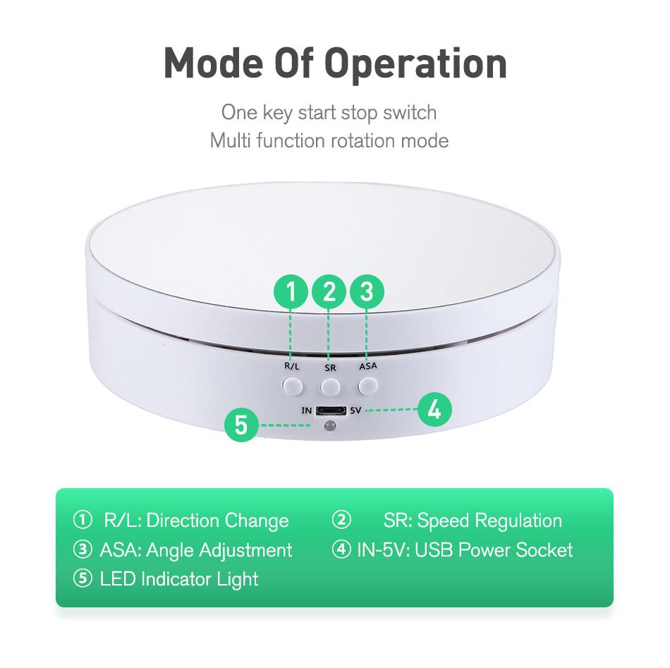 Bază rotundă de 360 ​​de grade cu rotație automată de la distanță, suport de afișare pentru bijuterii, pentru afișarea alimentelor/bijuterii/produse cosmetice...AA