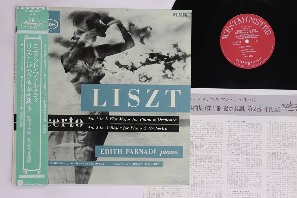 LP Record EDITH FARNADI, HERMANN SCHERCHEN, O - Liszt Concerto No1 For Piano And Or WL5168 WESTMINSTER Japan Obi Classical Used