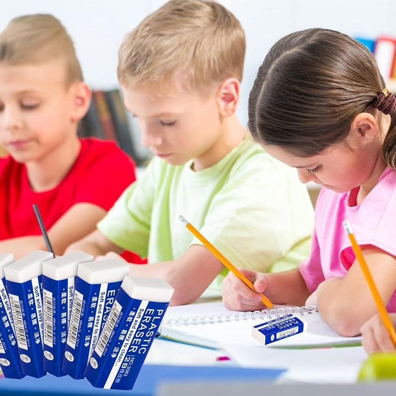 White PVC Erasers 10pcs, student drawing tools for school sketching, painting, art, home and office use