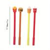 10pcs 0.5mm pen tip creative fries cola burger ice cream x shape gel pen fast food shape cartoon silicone tip gel pen