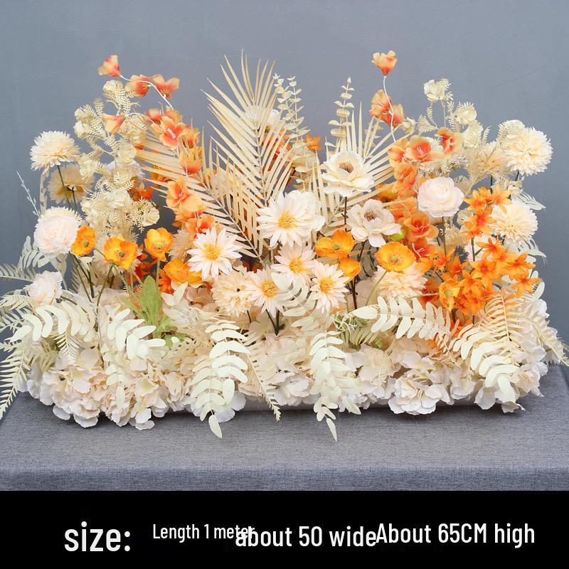 Large Wedding Aisle Runner with Silk Eucalyptus Flowers