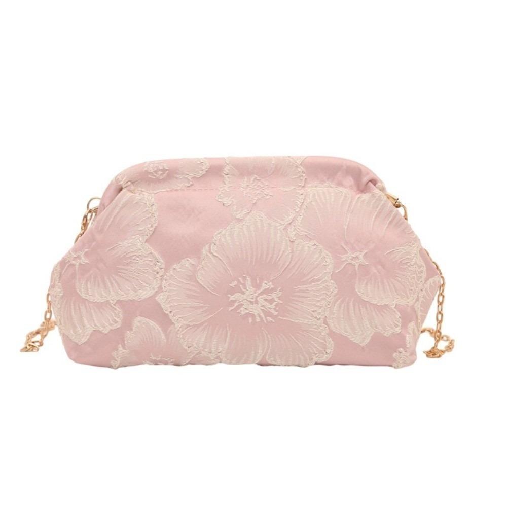 Blumenmuster Stickerei Schultertasche Satin Handtasche Chinesischer Stil Abendtasche Dinner Outfit