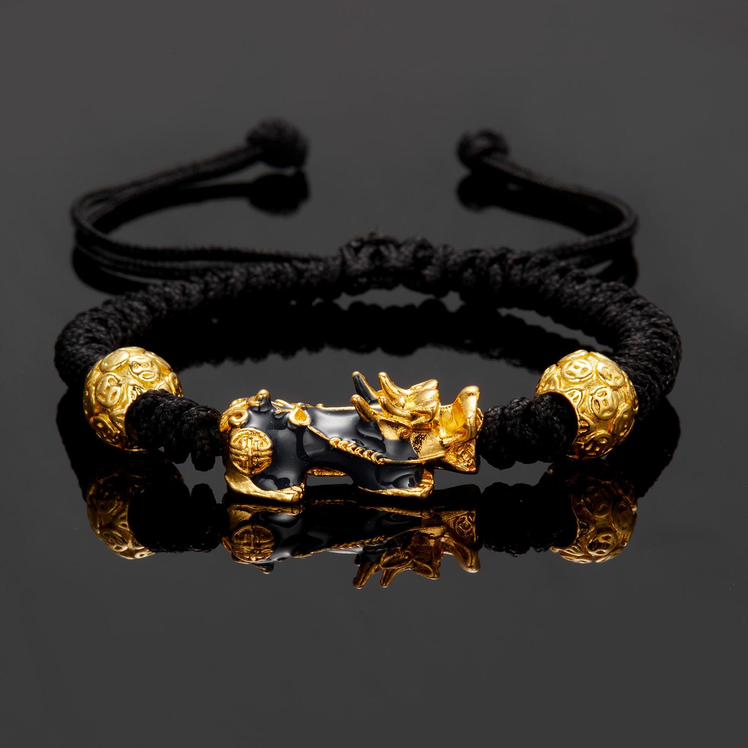 

Chinese Fengshui Bracelet Pi Xiu Pi Yao Attract Wealth Health Good Luck Wristband Adjustable Red Black Rope Chain Charm Bracelet