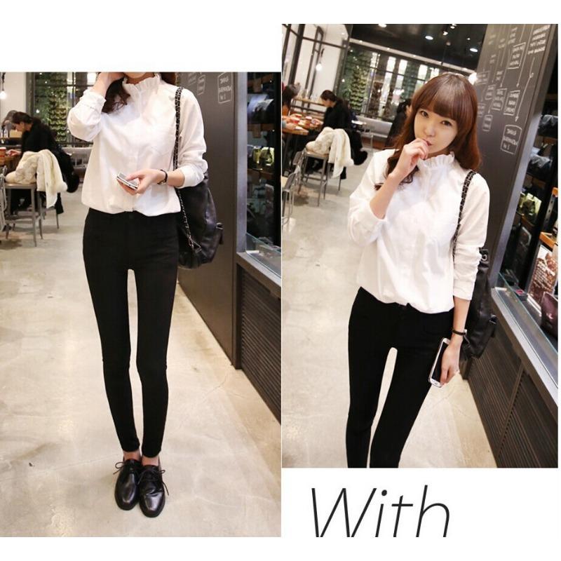 Korean Style Spring Autumn Long Sleeve Slim Fit Women Casual Shirt