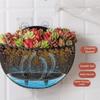 Plastic Rattan Weaving Hanging Flowerpot Half Round Over Fence Planter Wall Flower Pot  Flower Shop