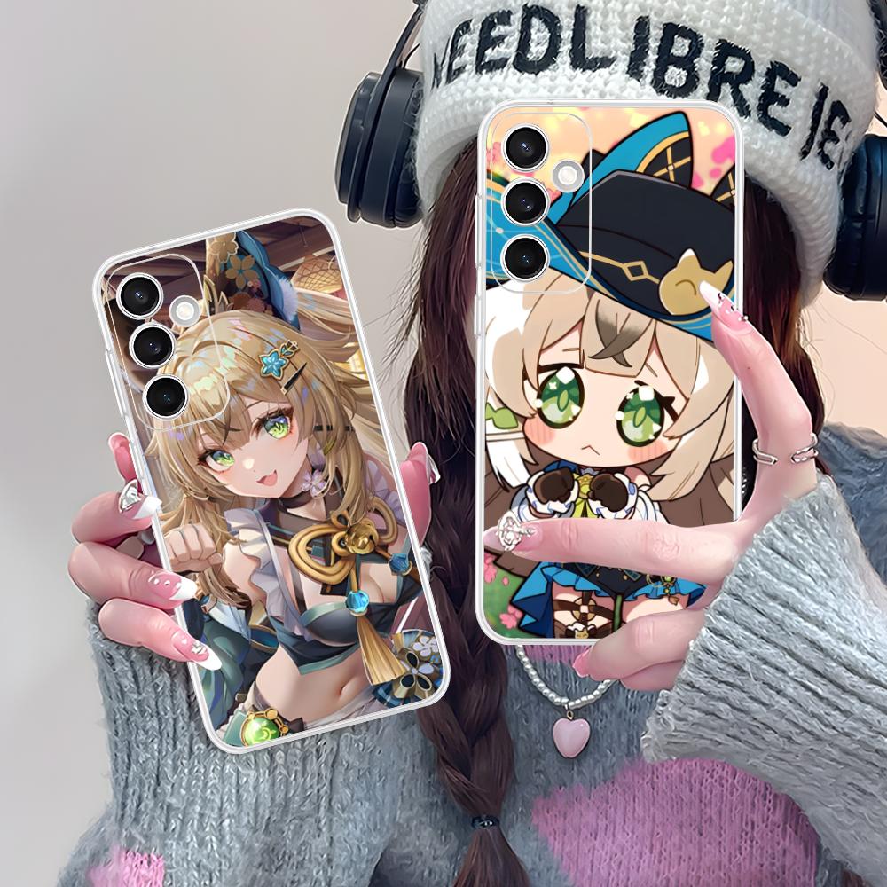 Game GI Kirara Mobile Phone Case for Samsung Galaxy S25 S24 S23 S22 S21Plus FE Ultra Clear Colorful Cover Pretty Cellphones