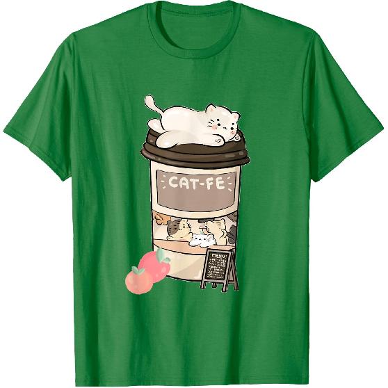 Süßes Katzencafé, Kawaii Katzenkaffee, Anime Neko Kitty, Katzen Wortspiele T-Shirt