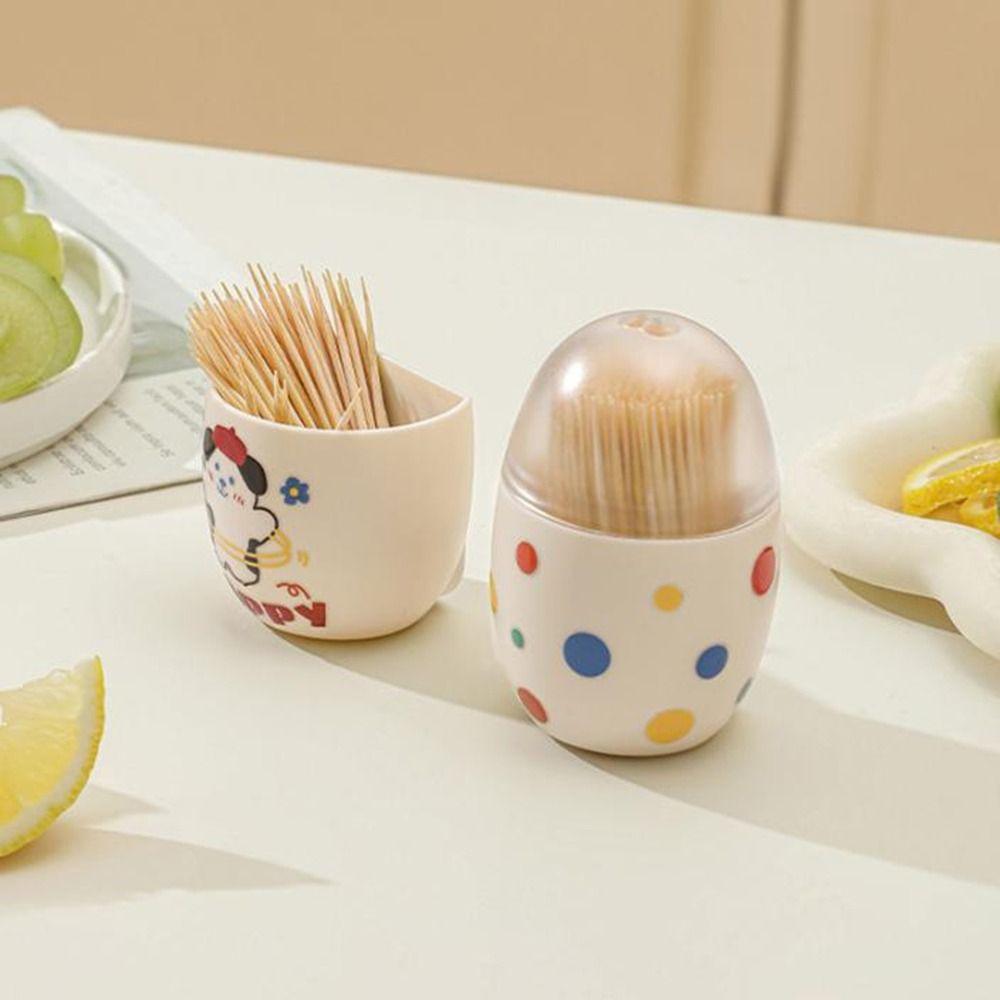 2pcs Wall Mounted Toothpick Storage Case Oval Shape Toothpick Dispenser  Kitchen