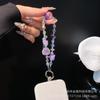 Phone Chain with Rhinestones, Colorful Heart Phone Chain Strap, Wrist Strap, Handmade Crystal Beaded DIY Flower Chain