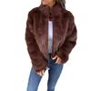 Women S Faux Fur High Neck Zip Up Casual Winter Coat