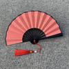 13/16cm Mini Chiński Składany Bambusowy Wachlarz Pusty Ręcznie Robiony Papierowy Wachlarz Antyczny Frędzel Bambusowy Uchwyt Ręczny Dekoracja Imprezowa Ozdoby Prezent