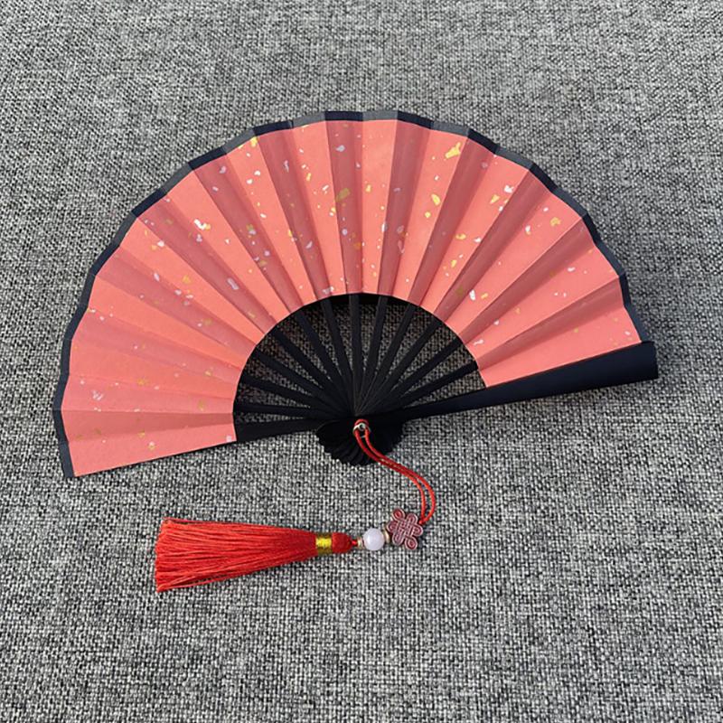 

13/16cm Mini Chinese Folding Bamboo Fan Blank Hand Paper Fans Antique Tassel Bamboo Handle Hand Party Decor Ornaments Gift 13cm