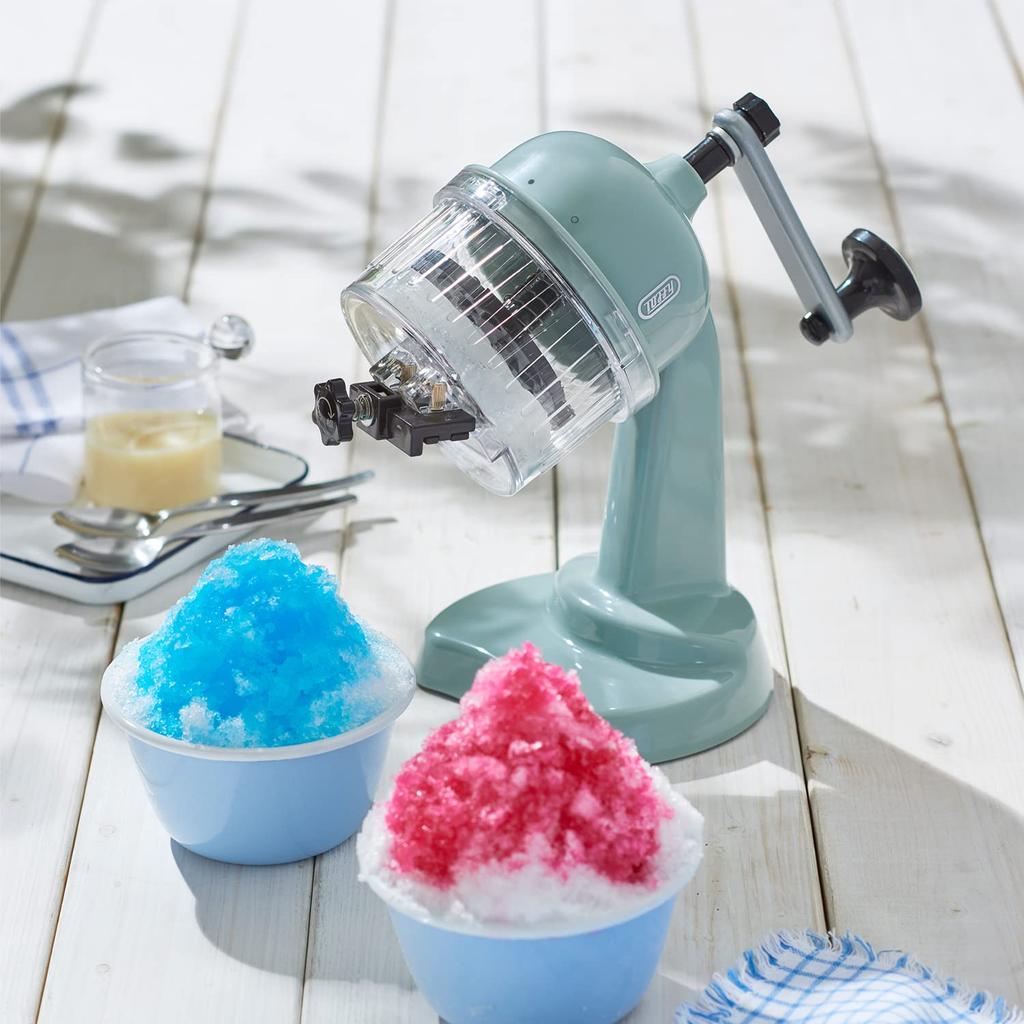 Compact Fluffy Shaved Ice Maker Manual Fluffy Smooth Crunchy Stepless Adjustment Flavored Ice Juice Milk Ice Frozen Fruit Outdoor [Toffy] K-IS10 (Pale