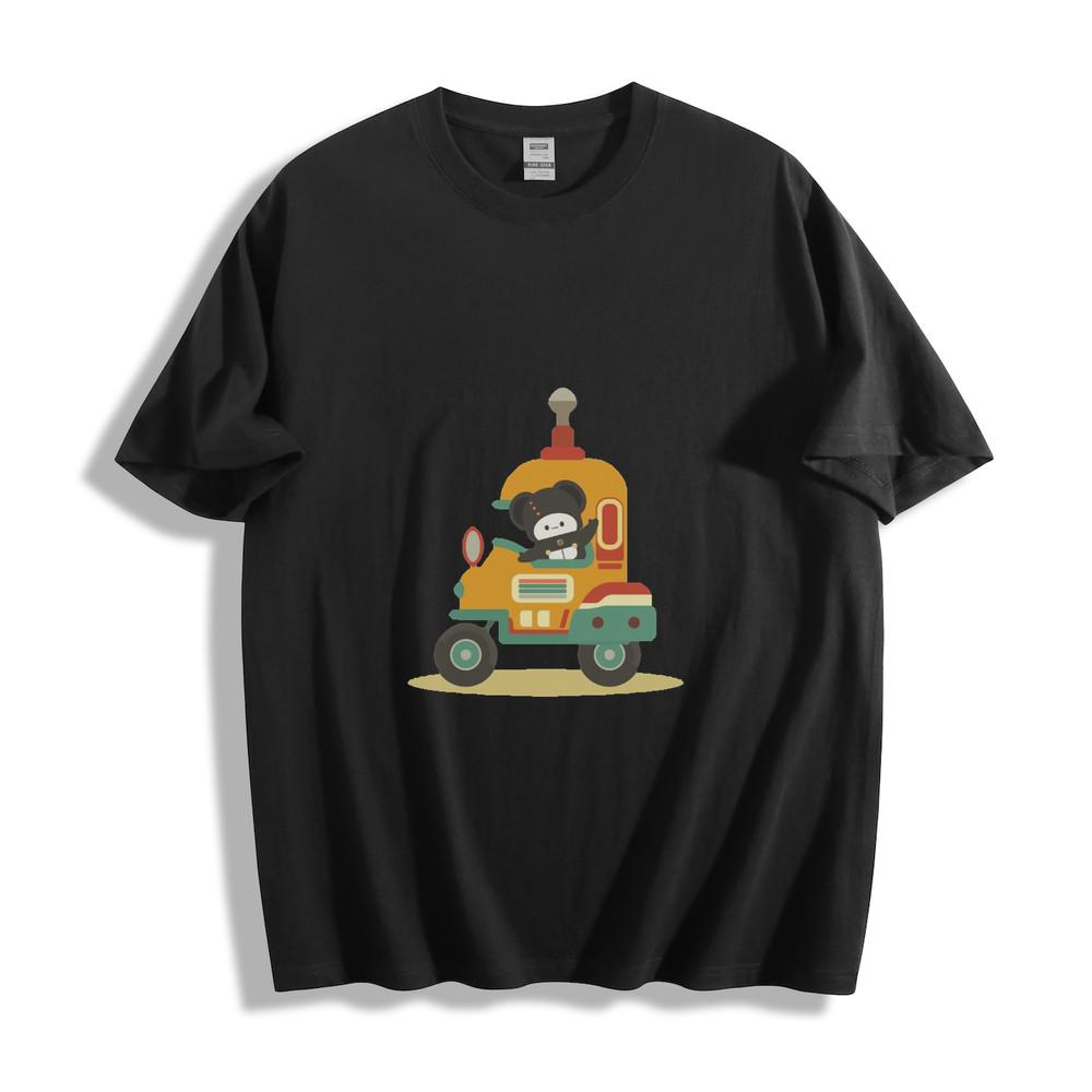

Cartoon Bear Driving Vintage Car Graphic T-Shirt 3XL