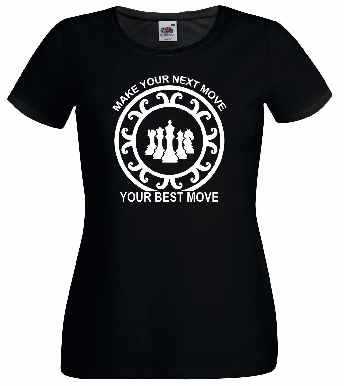 Unisexs Make Your Next Move Your Best Chess Games Lady Fit Black TShirt 2XL