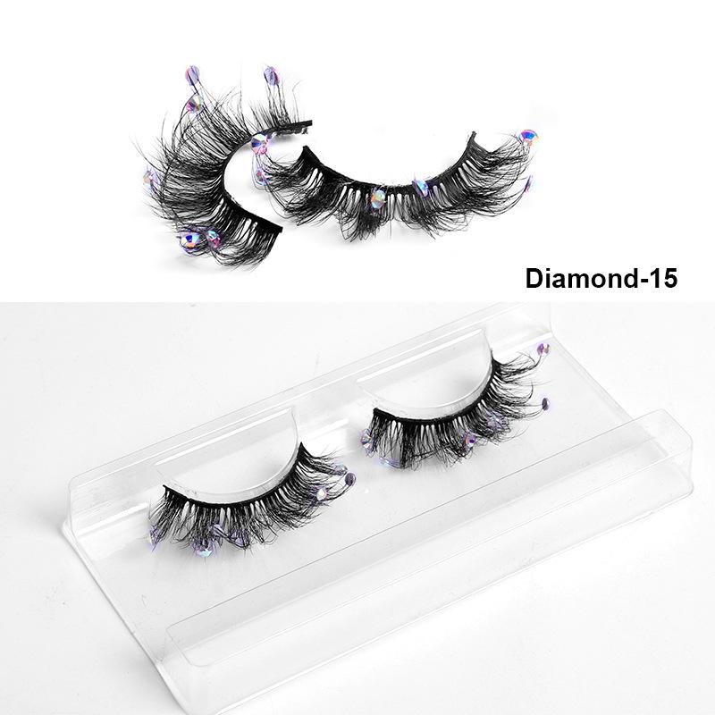 Europe And The United States With Diamond False Eyelashes 3d Three -Dimensional Natural Thick Grafted Eyelashes