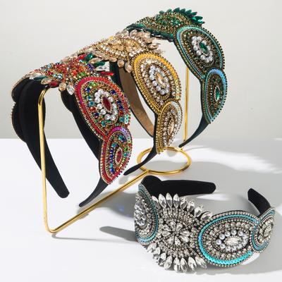 Hochwertiges Barock-Stirnband Strass Perle Pailletten Haarschmuck für Damenparty Glänzendes Haarband Haarreif Mädchen Kopfschmuck