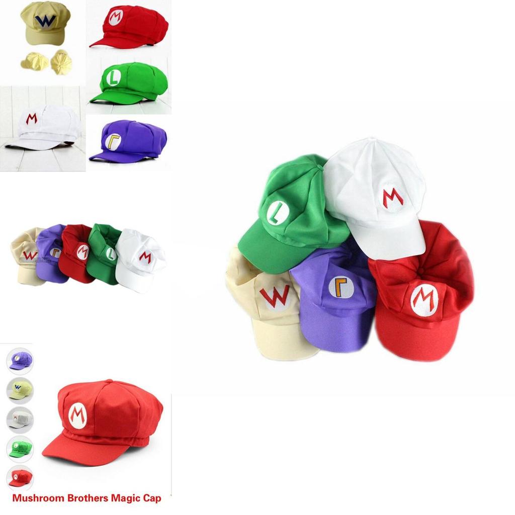 Gorra de Béisbol de Super Mario Bros Luigi Para Adultos y Niños Unisex Accesorio de Disfraz Cosplay