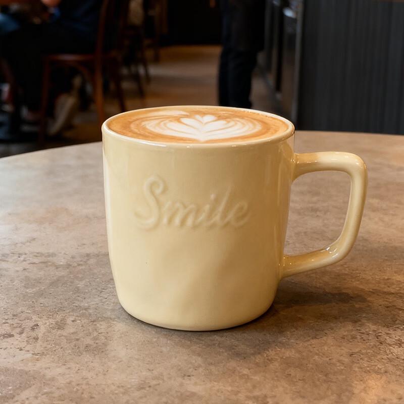 Cream Style Embossed Ceramic Mug