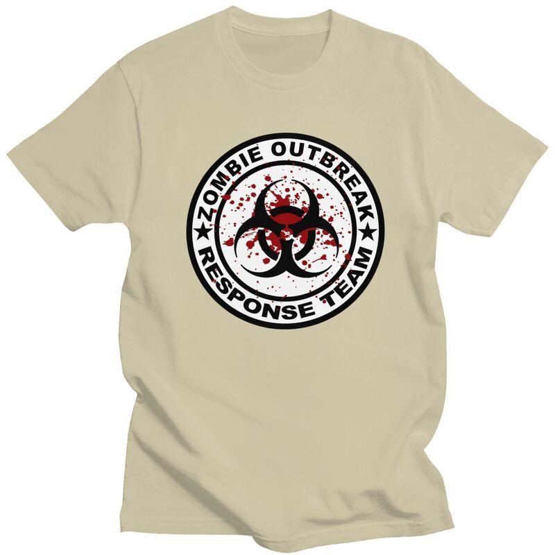 Custom Zombie Outbreak Response Team T Shirts for Men 100 Cotton Tees Tshirts ShortSleeve Tshirt Clothing