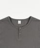 TOFFEE [S-Xxl] Slim Crop Henley Neck Half T-Shirt (Charcoal)