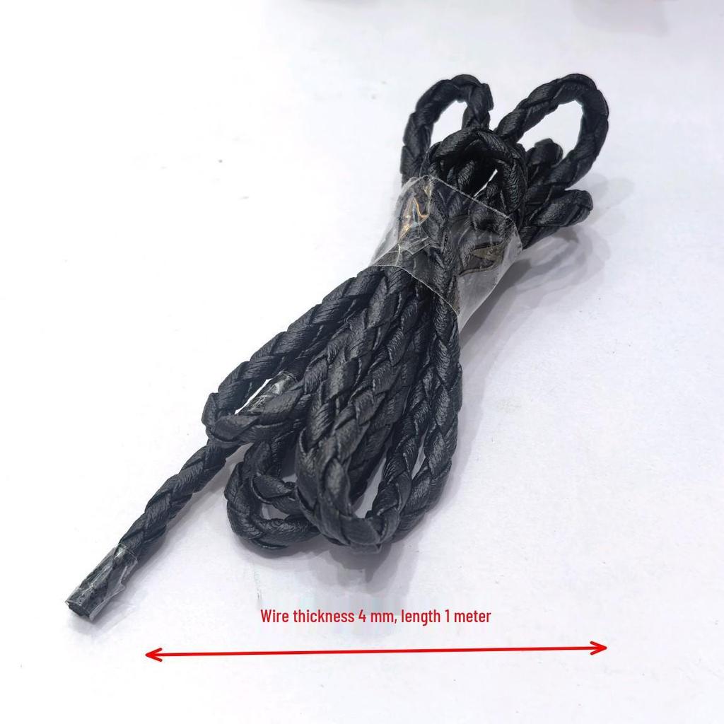 Bolo Necklace Four-Strand Leather and Waxed Woven Cord Bag Strap