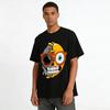 Melting Half Skull With Glasses Graphic Novelty Tee Pure cotton T-shirt