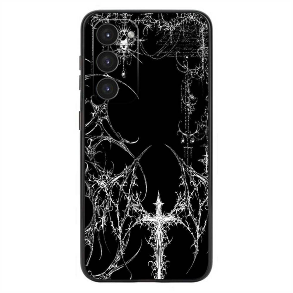 Cool Gothic Cyber Sigil Cross Phone Case For Samsung Galaxy A20,21s,22,31,32,52,53,72,73,80,91 Soft Liquid Silicone Black Cover SamsungA11