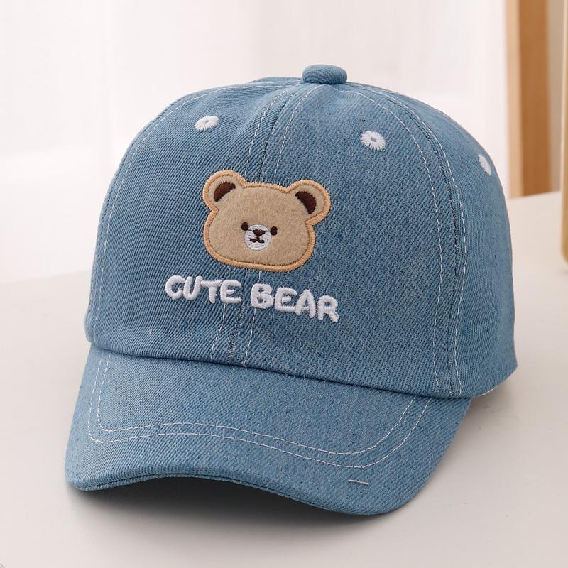 Child's Minimalist - Unisex Simple Round-Head Little Bear CUTE BEAR Letter Embroidery Edgeless Baseball Cap