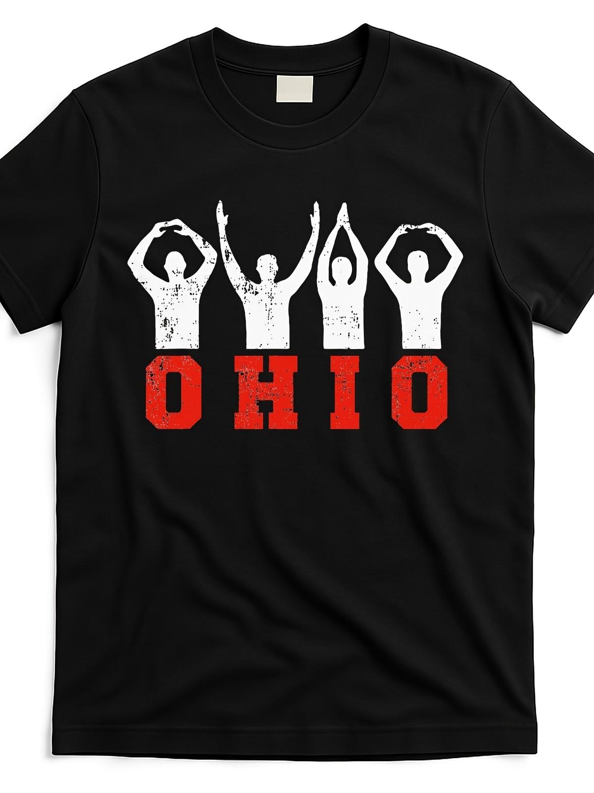 Ohio T-Shirt O-H-I-O Graphic Tee Buckeye State Pride Shirt Unisex S