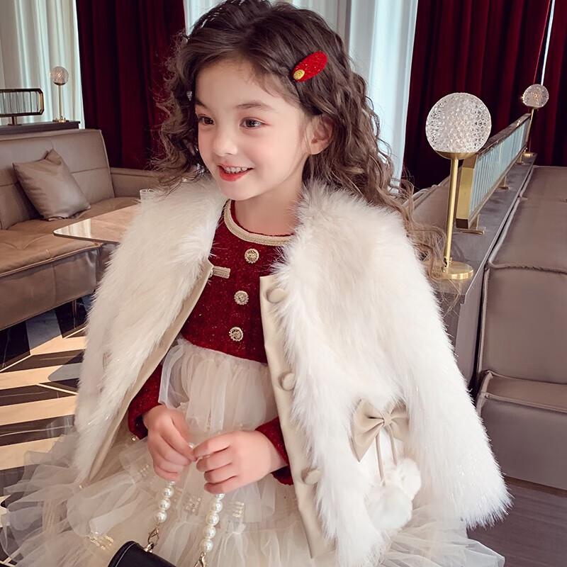 MIMIHELLO Girls  Faux Fur Padded Winter Outerwear 160cm
