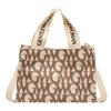 Borsa a Spalla in Tela Elegante e Delicata Stile di Strada Piccola Borsa a Mano Borsa a Tracolla con Lettere