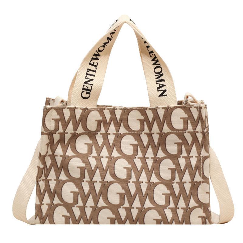 

Small Thai Gentle Woman Canvas Crossbody Tote Bag Street Style Red Black Pink Khaki Green хаки