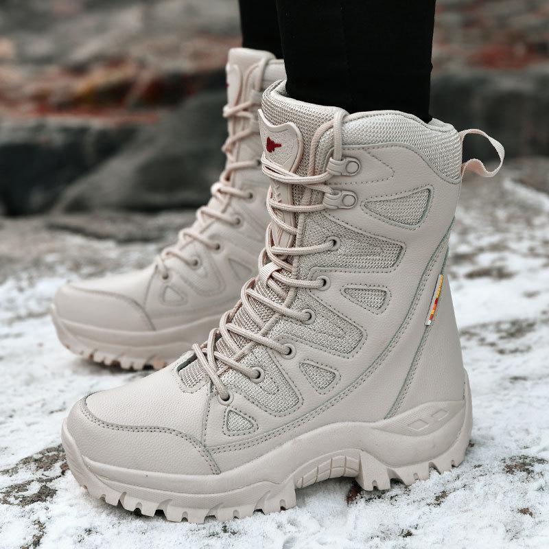 Women's High-Top Winter Snow Boots - Thickened, Velvet Warm, Mid-Tube, Large-Size Cotton Short Boots
