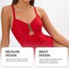 Zeriluna Deep V Metal buckle one-piece swimsuit Soft, silky, skin-friendly, breathable, and stylish swimsuit