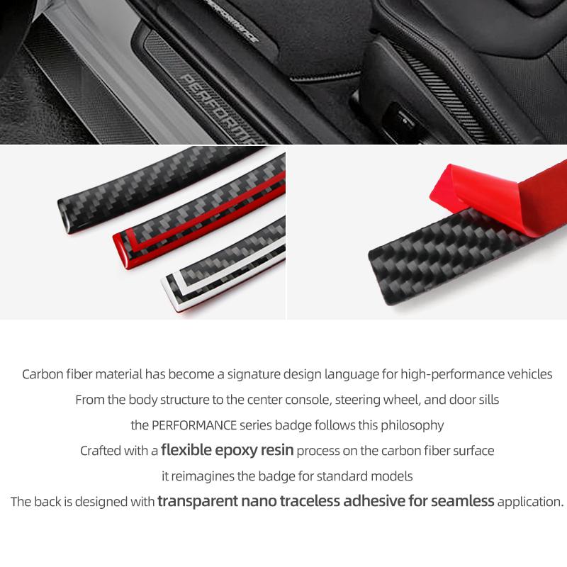 For Tesla Model 3 Model Y 2018-2026 Carbon Fiber Car Rearview Mirror Anti-collision Strip Protector Sticker Decoration Accessory