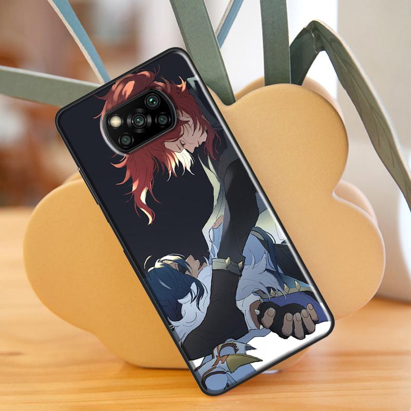 Kaeya and Diluc Genshin Impact Case For Xiaomi Mi 11 Lite 9T 10T 11T Pro POCO X3 Pro X3 GT F1 F2 F3 M4 M3 Pro Case Cover