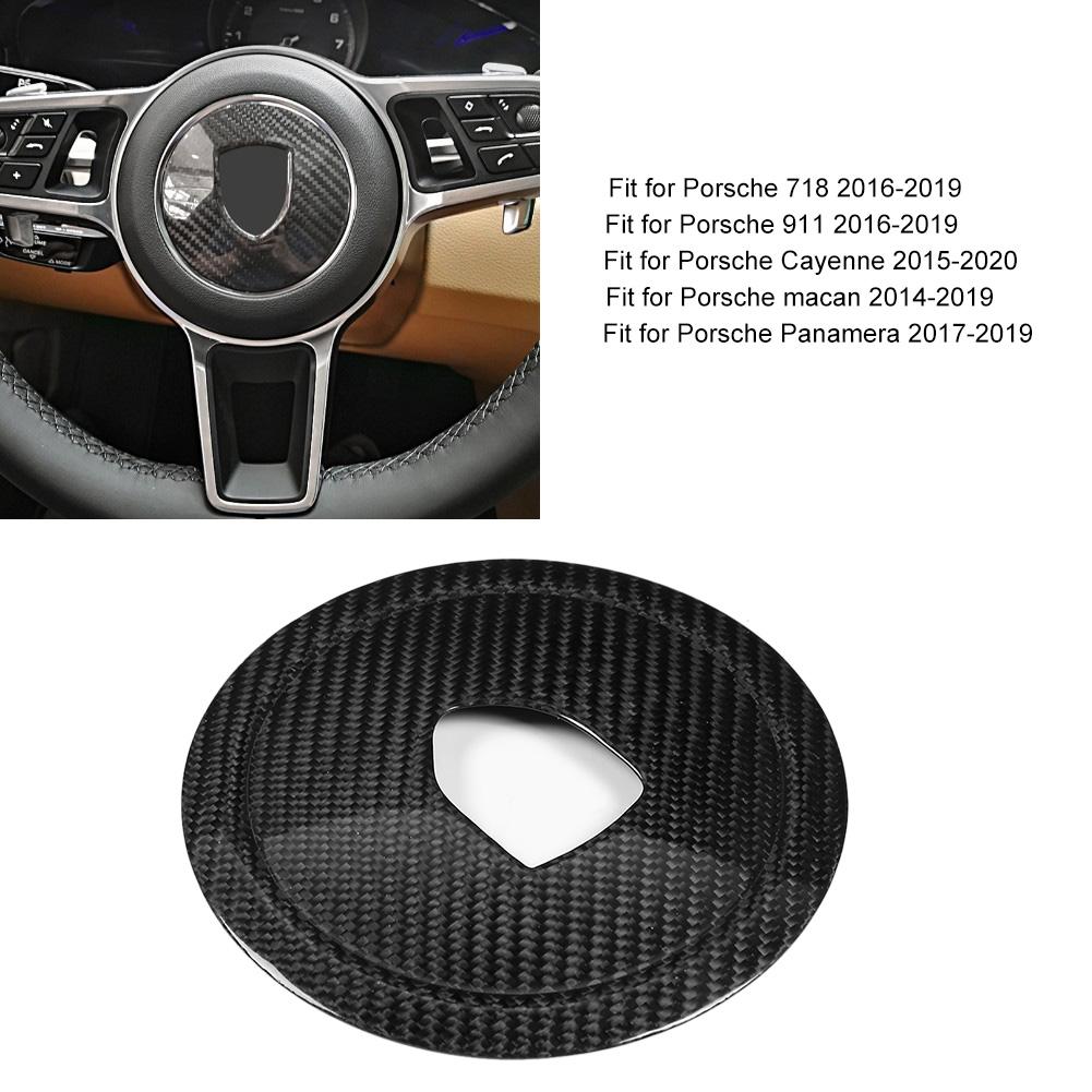 Car Carbon Fiber Steering Wheel Panel Cover Decoration Fit for Porsche 718