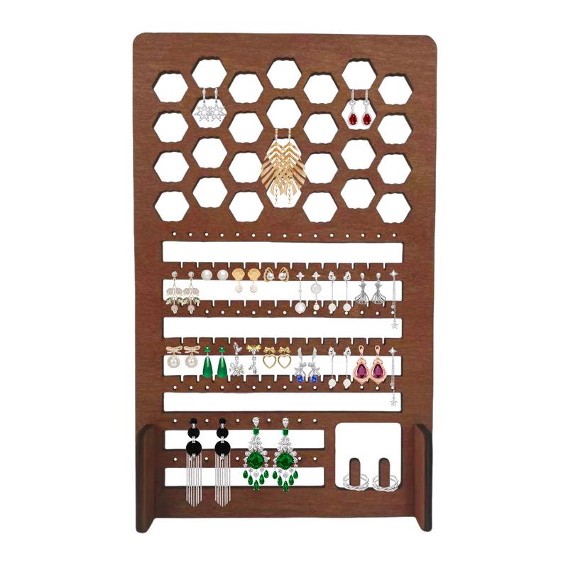 Wood Jewelry Display Earring Card Display Holder Stand Stand Wooden Versatile Countertop Rack For Jewelry And Other Small