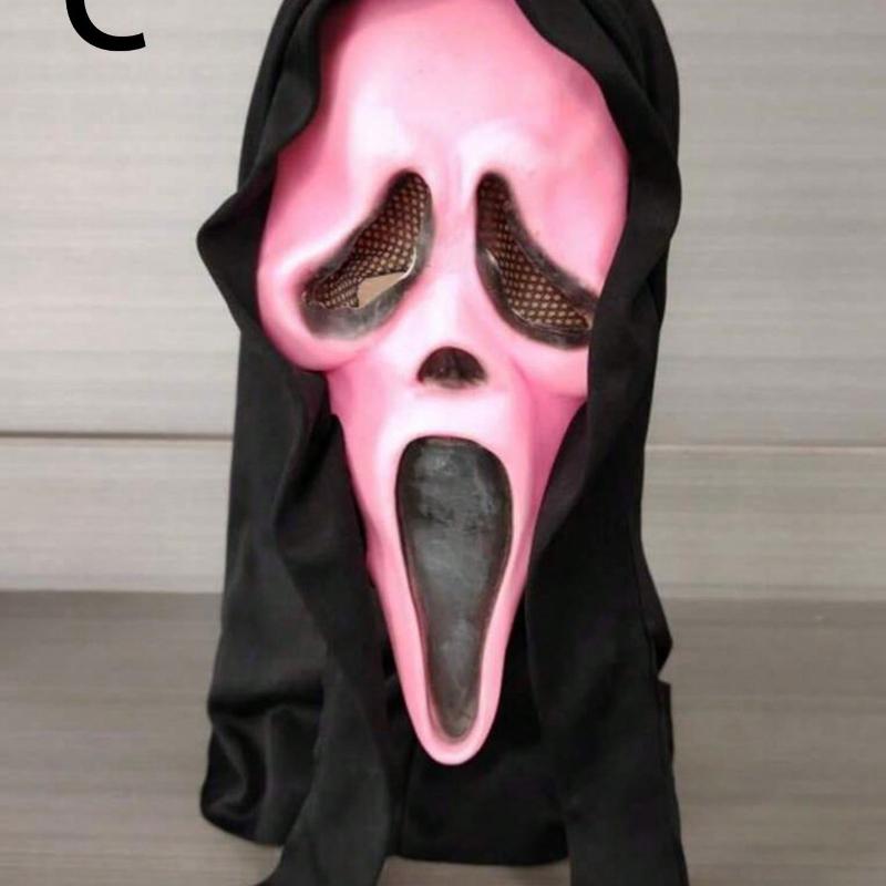 1 tk Halloweeni mask, Must pearätt skeleti peaga, Õudusmeigi mask Halloweeni tarvikud Lavashow rekvisiidid, Mask, Rollimängu mask
